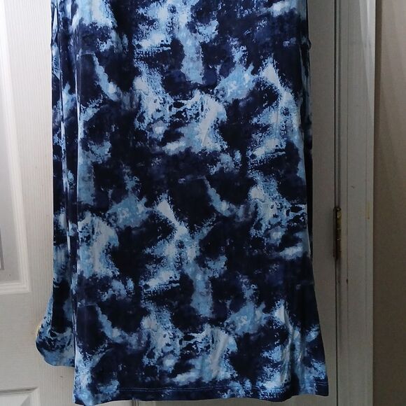 LOGO Layers Lori Goldstein blue white tie dye tank tunic Sz 4X NWOT - Picture 5 of 7